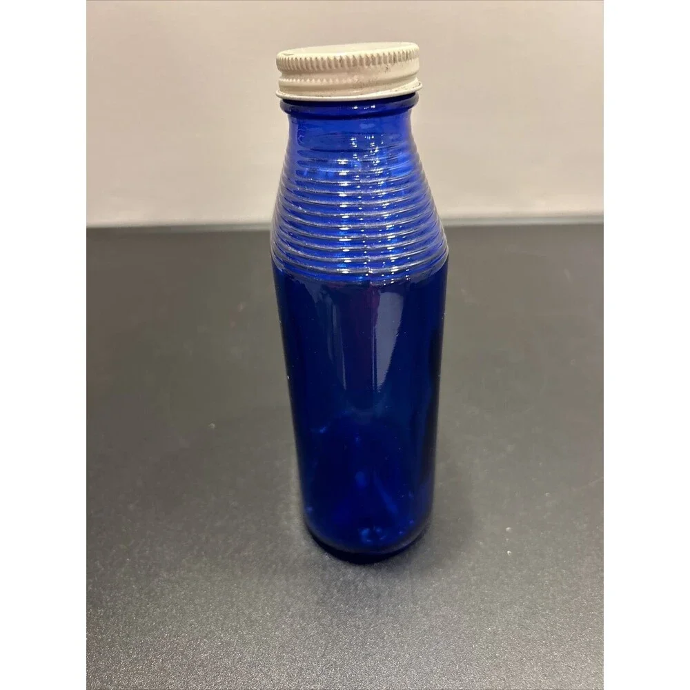 Brockway Milk Magnesia Cobalt Blue Bottle 1930-1940 Vintage